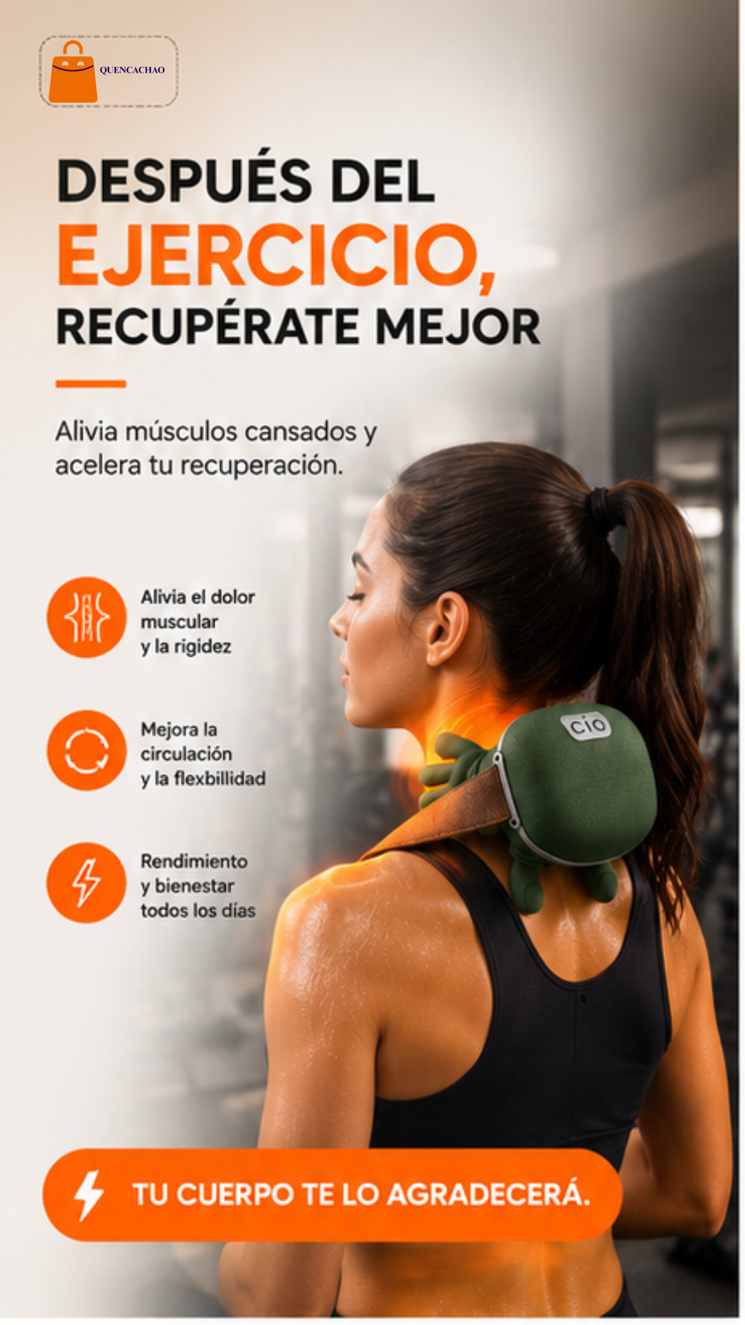 Masajeador De Cuello Con Manos Verde