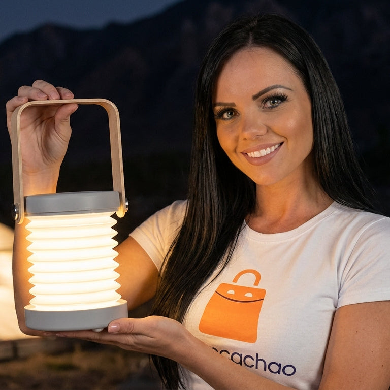 Lampara plegable como acordión.