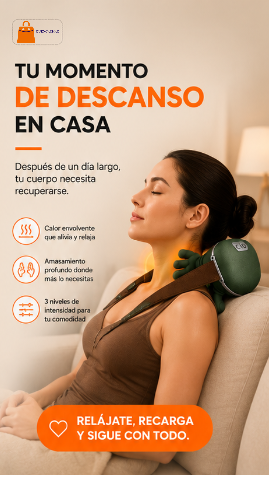 Masajeador De Cuello Con Manos Verde