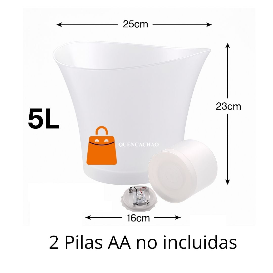 Cubeta de Hielo LED con Parlante Bluetooth – ¡La Estrella de tus Fiestas!