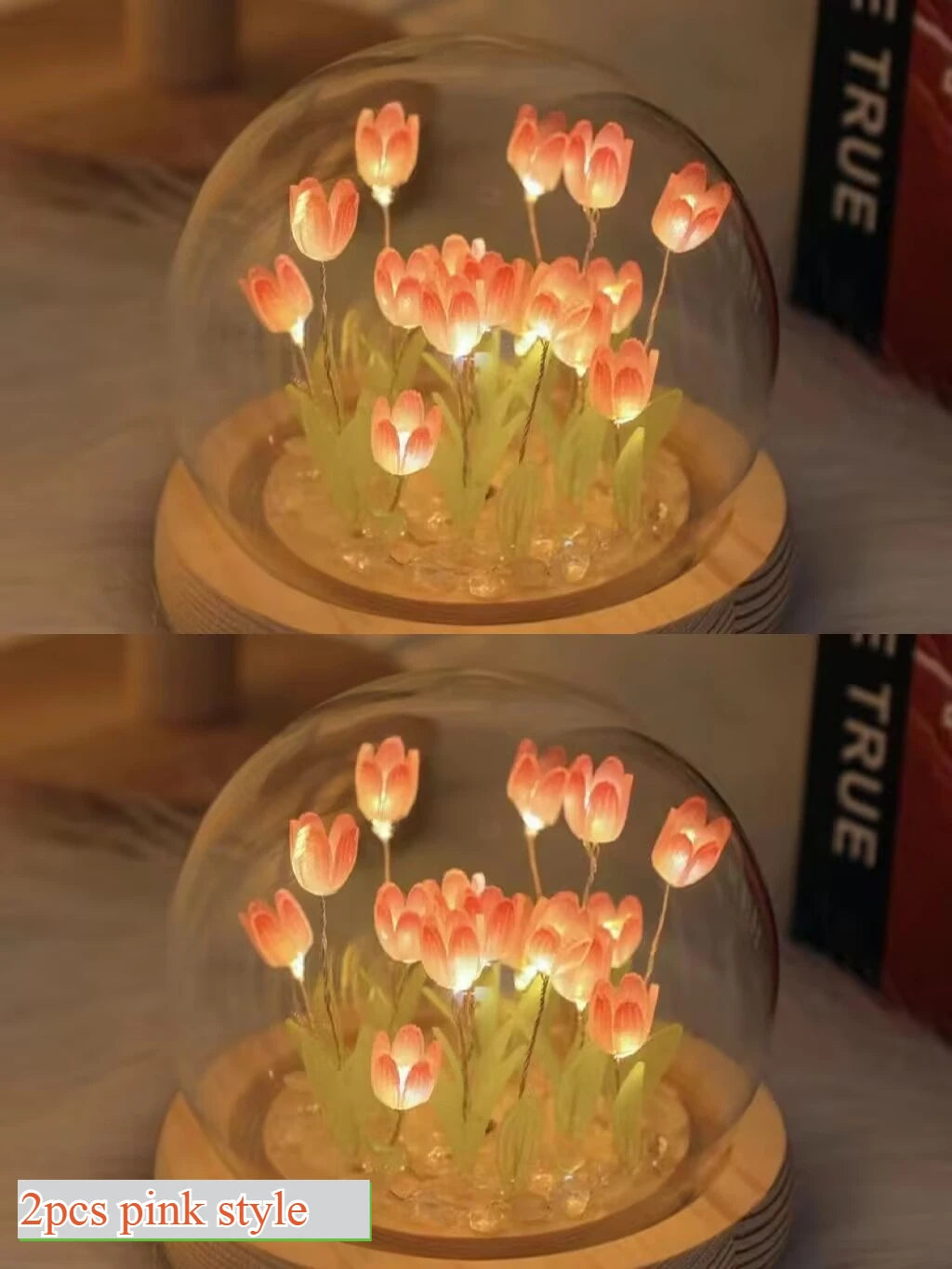 Lámpara Tulipán en Cúpula de Cristal