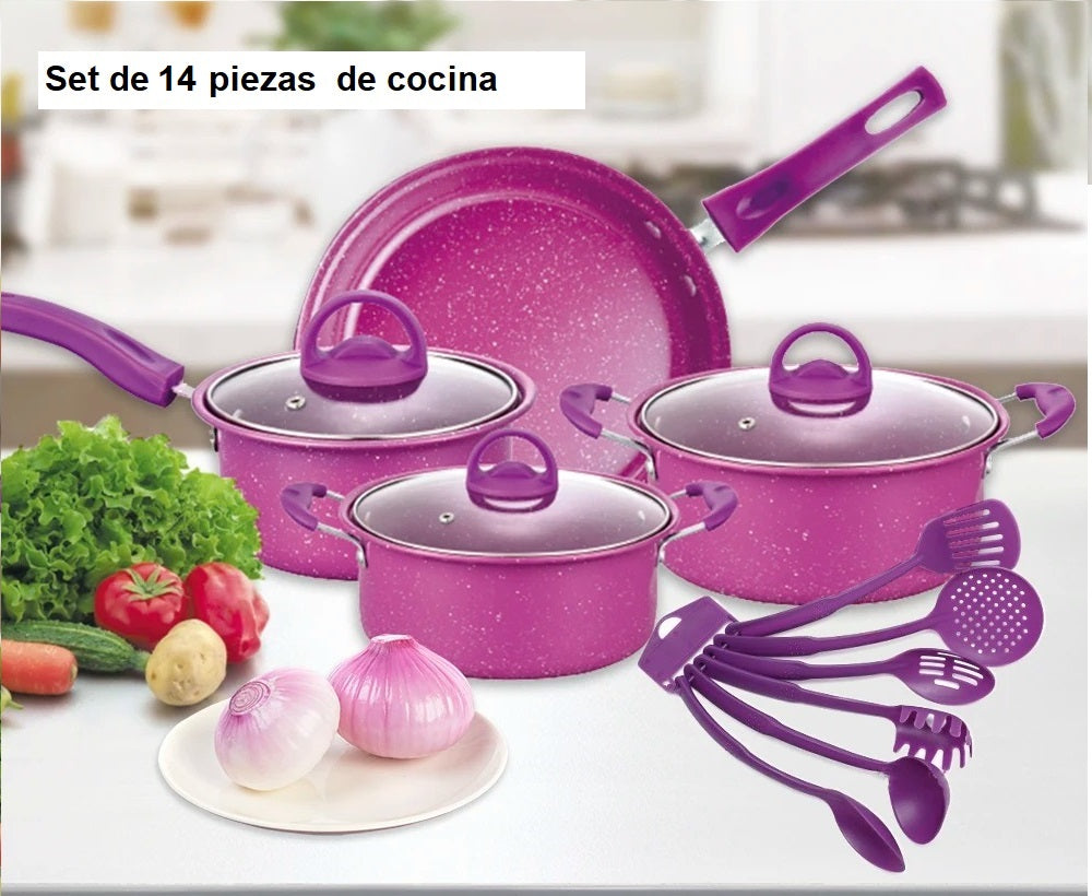 Set Juego Ollas Cocina Antiadherente