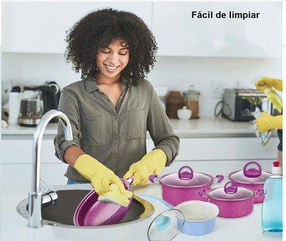 Set Juego Ollas Cocina Antiadherente