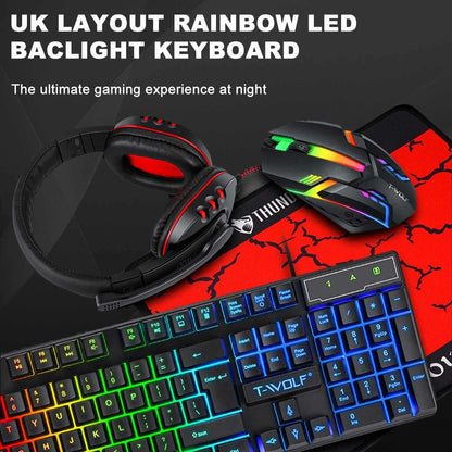 Kit Gamer Completo (Teclado, Mause, Mause Pad, Auriculares)