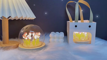 Lámpara Tulipán en Cúpula de Cristal